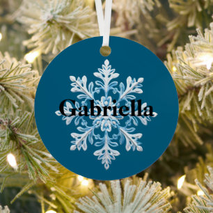 Ornement En Métal Noël turquoise bleu clair blanc