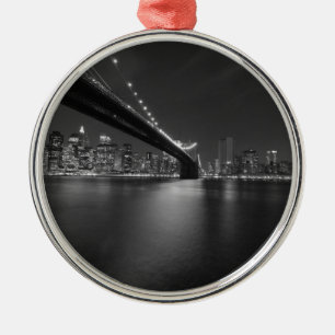 Ornement En Métal Noir blanc New York City Skyline
