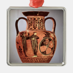 Ornement En Métal Noir-chiffre grec amphora
