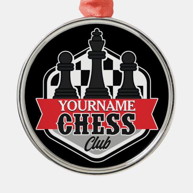 Ornement En Métal Nom personnalisé Chess Player Club Checkmate (Devant)