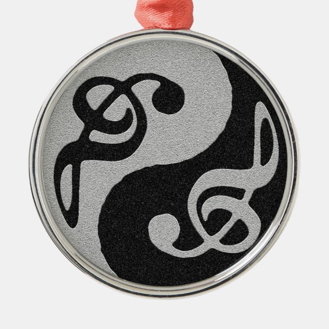 Ornement En Métal note de clavardage de la musique yin yang (Devant)