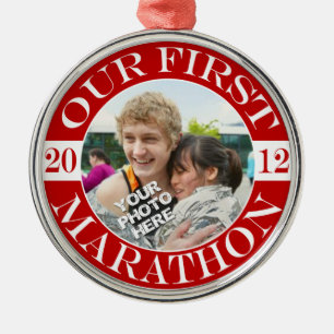 Ornement En Métal Notre premier marathon - 2012