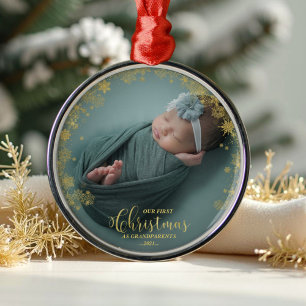 Ornement En Métal Notre Premier Noël En Tant Que Grand-Parents Ornem