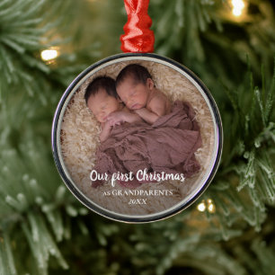 Ornement En Métal Notre Premier Noël En Tant Que Grand-Parents Photo