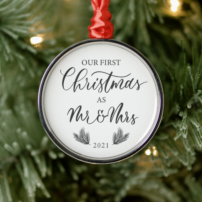 Ornement En Métal Notre premier Noël en tant que Monsieur. & Mme ave (Arbre)