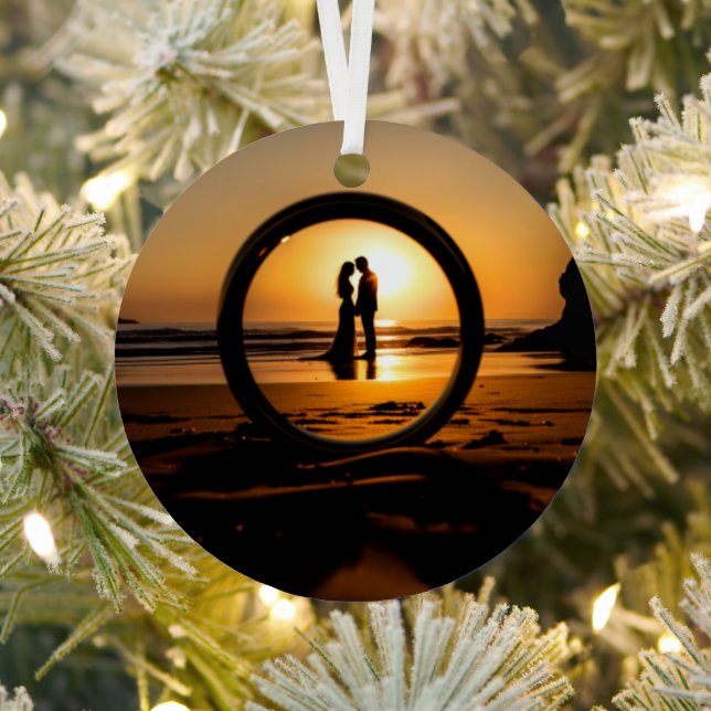Ornement En Métal Notre Premier Noël Marié, Pour Eux (Insitu)