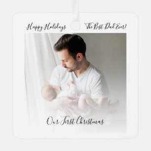 Ornement En Métal Notre premier Noël meilleur papa bébé photo