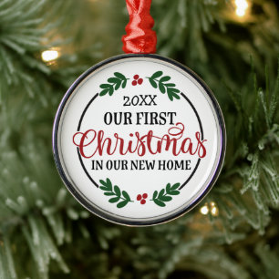 Ornement En Métal Notre première nouvelle maison de Noël