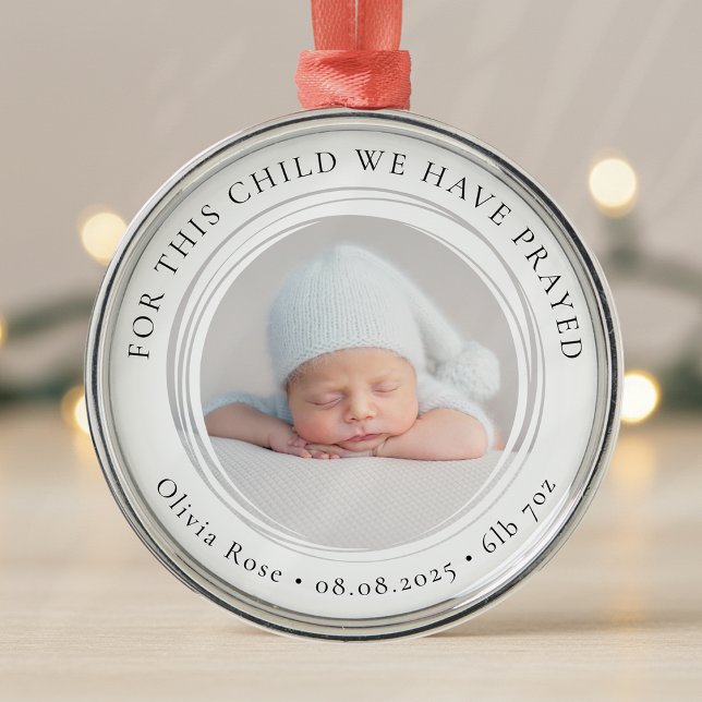 Ornement En Métal Nouveau garde photo bébé premier Noël (Créateur téléchargé)
