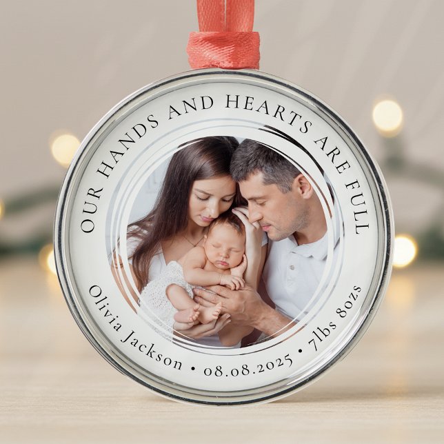 Ornement En Métal Nouveau garde photo bébé premier Noël (Créateur téléchargé)