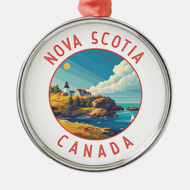 Ornement En Métal Nouvelle-Écosse Canada Cercle en détresse rétro (Devant)