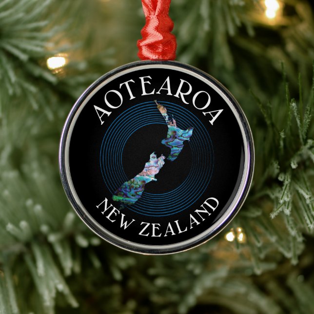 ORNEMENT EN MÉTAL NOUVELLE-ZÉLANDE CARTE PAUA CHRISTMAS ORNAMENT (Arbre)