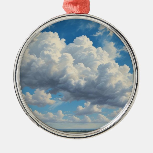 Ornement En Métal Nuages blancs et ciel bleu clair (Devant)