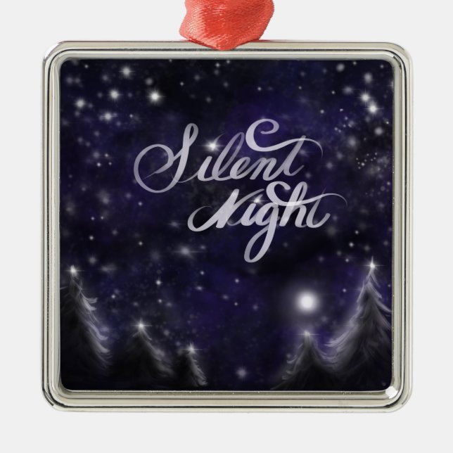 Ornement En Métal Nuit silencieuse - romantique Fête de neige (Devant)