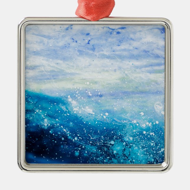 Ornement En Métal Ocean wave painting, sea foam (Devant)