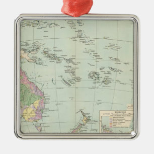 Ornement En Métal Oceanien - carte d'atlas d'Océanie