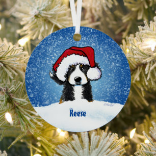 Ornement En Métal Oeuvre de Noël de chien de montagne bernois