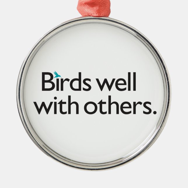 Ornement En Métal Oiseaux bien avec d'autres (Devant)