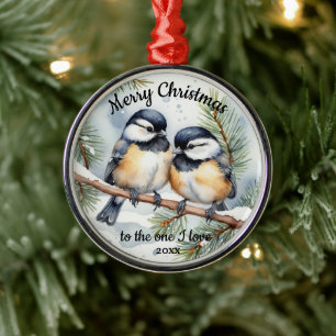 Ornement En Métal Oiseaux de chickadee mignonésUn que j'aime