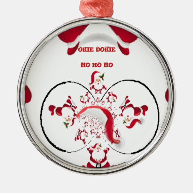 Ornement En Métal Oki Dokie Père Noël ! (Devant)