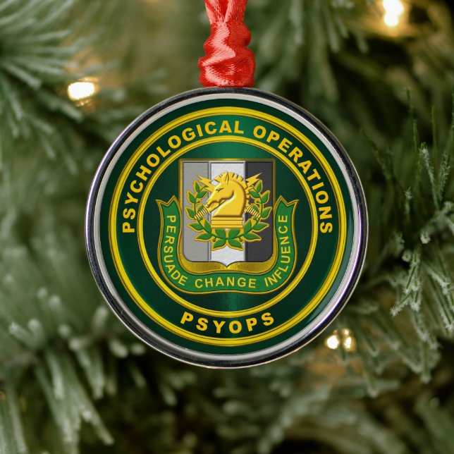 Ornement En Métal OPÉRATIONS PSYCHOLOGIQUES PSYOPS Crest régimentair (Arbre)