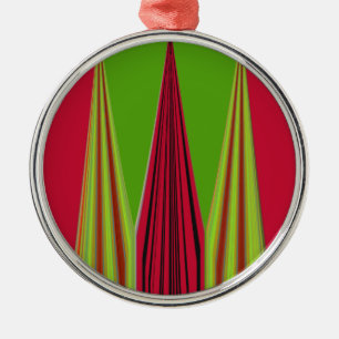ORNEMENT EN MÉTAL OR ROUGE VERT