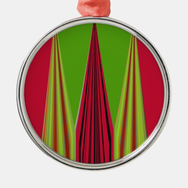 ORNEMENT EN MÉTAL OR ROUGE VERT (Devant)