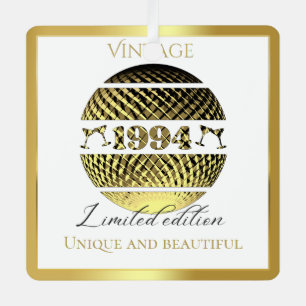 Ornement En Métal Or vintage 1994 à 30e anniversaire