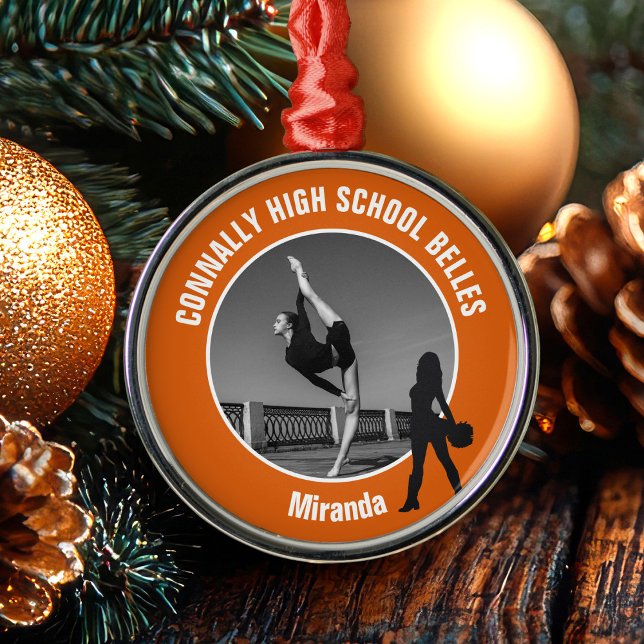 Ornement En Métal Orange Drill Team Photo Dancer Christmas (Créateur téléchargé)