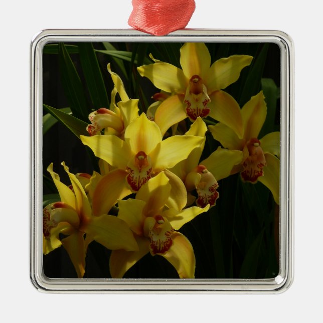 Ornement En Métal Orchidées Jaunes Sunlit Floral (Devant)