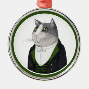 Ornement En Métal ORDINATEUR Rond Premium CAT FOOTMAN