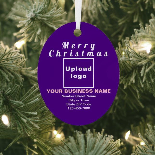 Ornement en métal ovale violet de Noël d'affaires (Insitu)