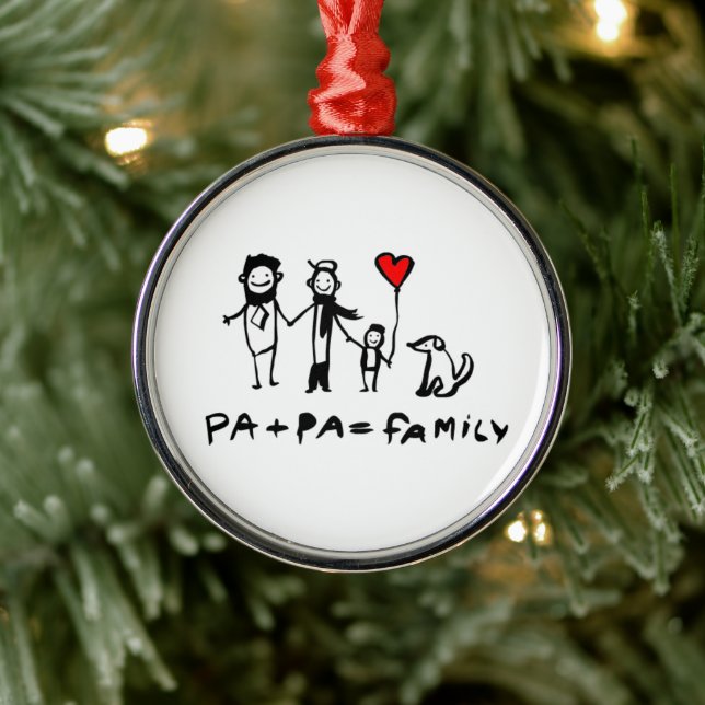 Ornement En Métal Pa + Pa = Famille (Arbre)