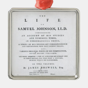 Ornement En Métal Page titre, 'de la vie de Samuel Johnson