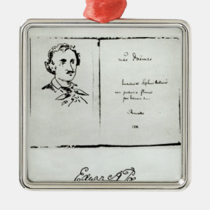 Ornement En Métal Page titre de "Les Poemes" par Edgar Allan Poe