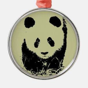 Ornement En Métal Panda Pop Art