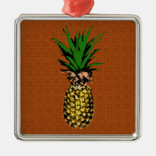 Ornement En Métal Papier journal Ananas