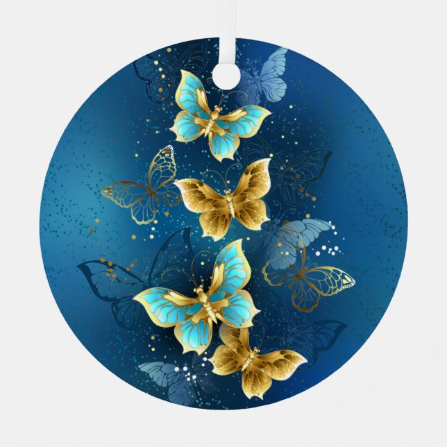 Ornement En Métal Papillons d'or (Recto)