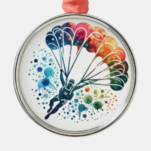 Ornement En Métal Parachutiste aquarelle coloré