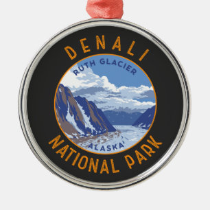 Ornement En Métal Parc national de Denali Cercle en détresse rétro