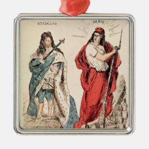Ornement En Métal Paris et Versailles brillant à l'un l'autre, 1871