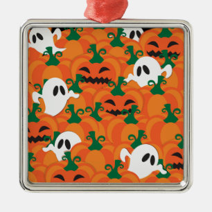 Ornement En Métal Patch Citrouille Haunted Halloween Ghosts