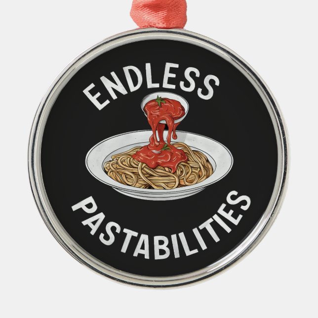 Ornement En Métal Pâtes infinies Amusant Pasta Spaghetti Lover (Devant)