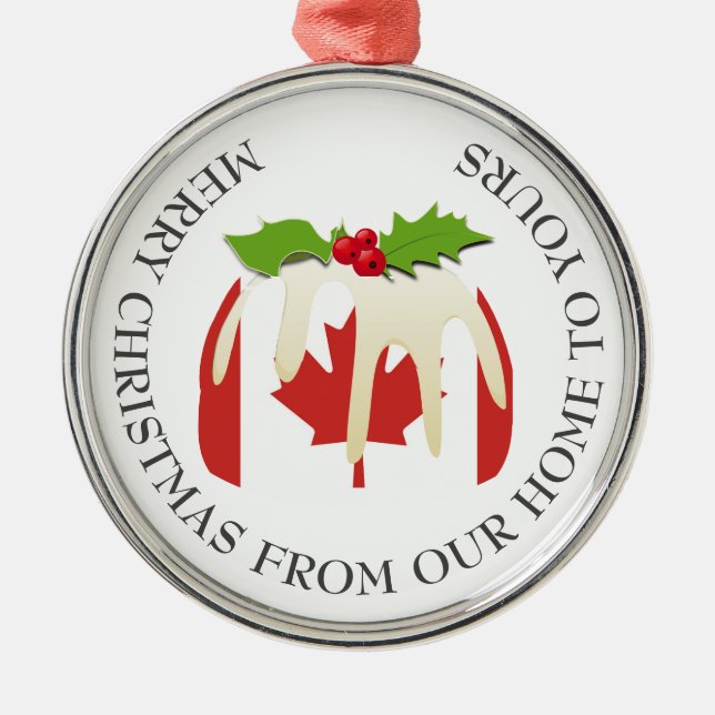 Ornement En Métal Patriotique | Pudding de Noël avec | DRAG CANADA (Devant)