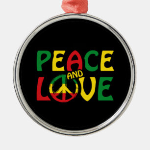 Ornement En Métal PEACE and LOVE, reggae