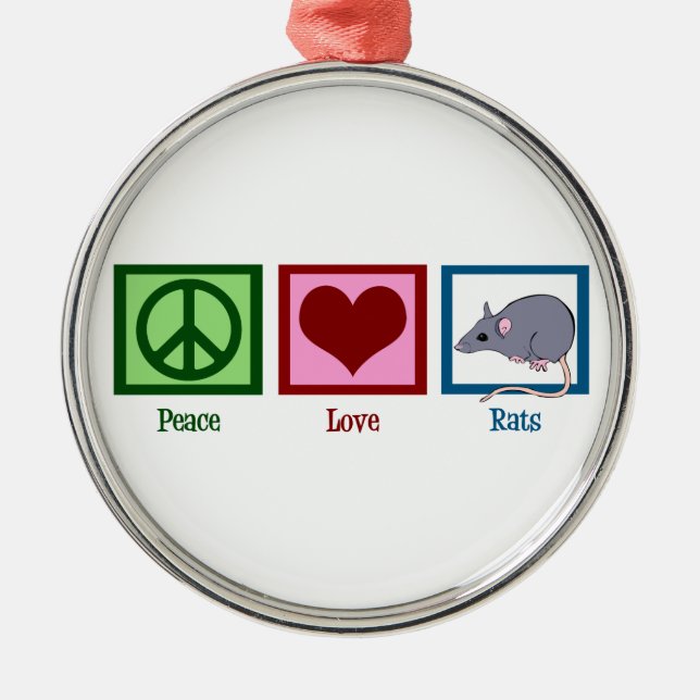 Ornement En Métal Peace Love Rats (Devant)