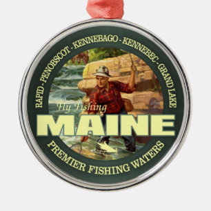 Ornement En Métal Pêche à la mouche dans le Maine