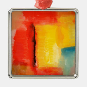 Ornement En Métal Peinture Abstraite rouge moderne