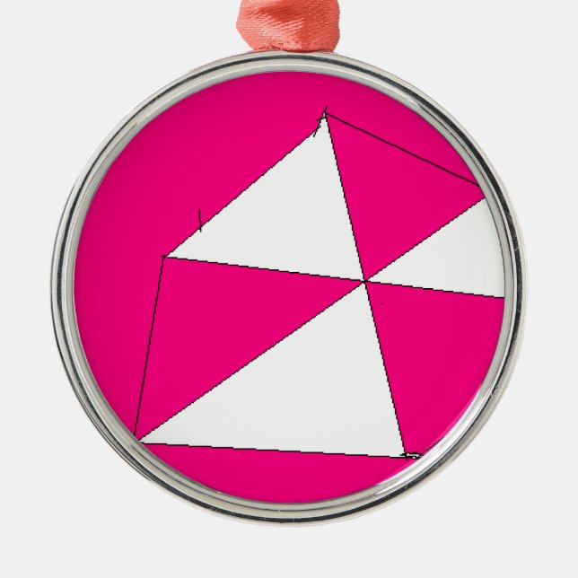 Ornement En Métal Peinture numérique rose blanc, Art pour enfants (Devant)