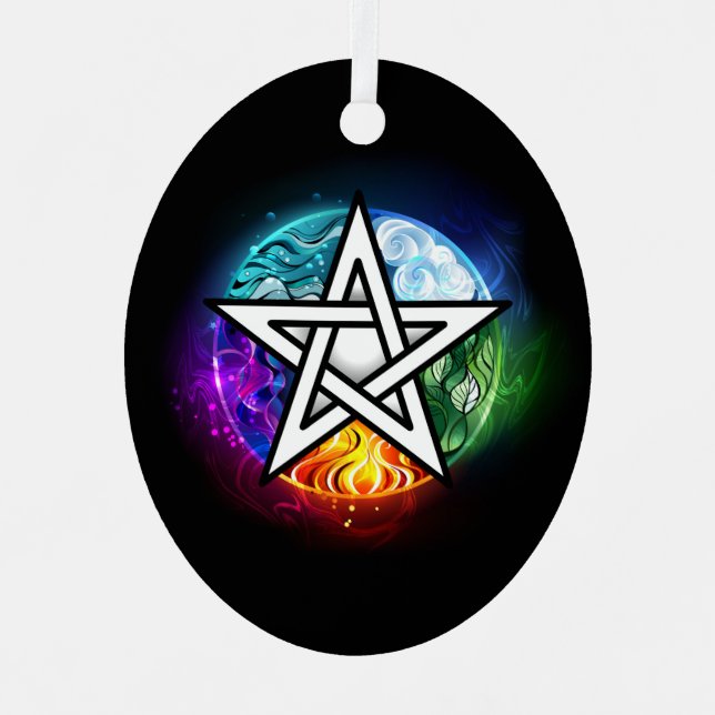 Ornement En Métal pentagramme du Wiccan (Recto)